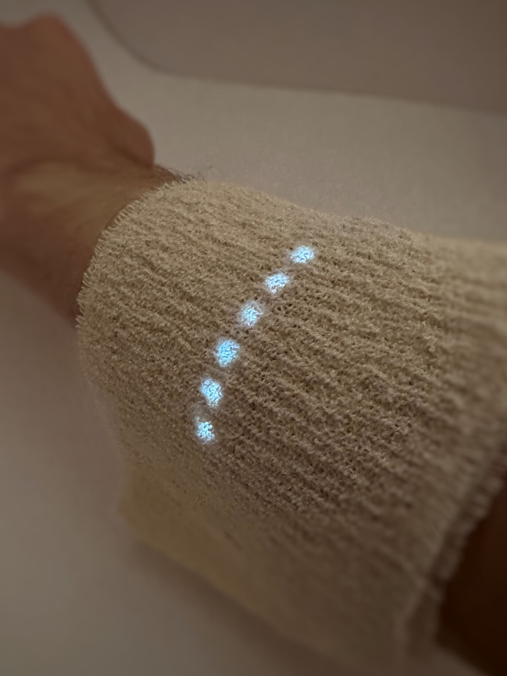 A wearable sensor being tested