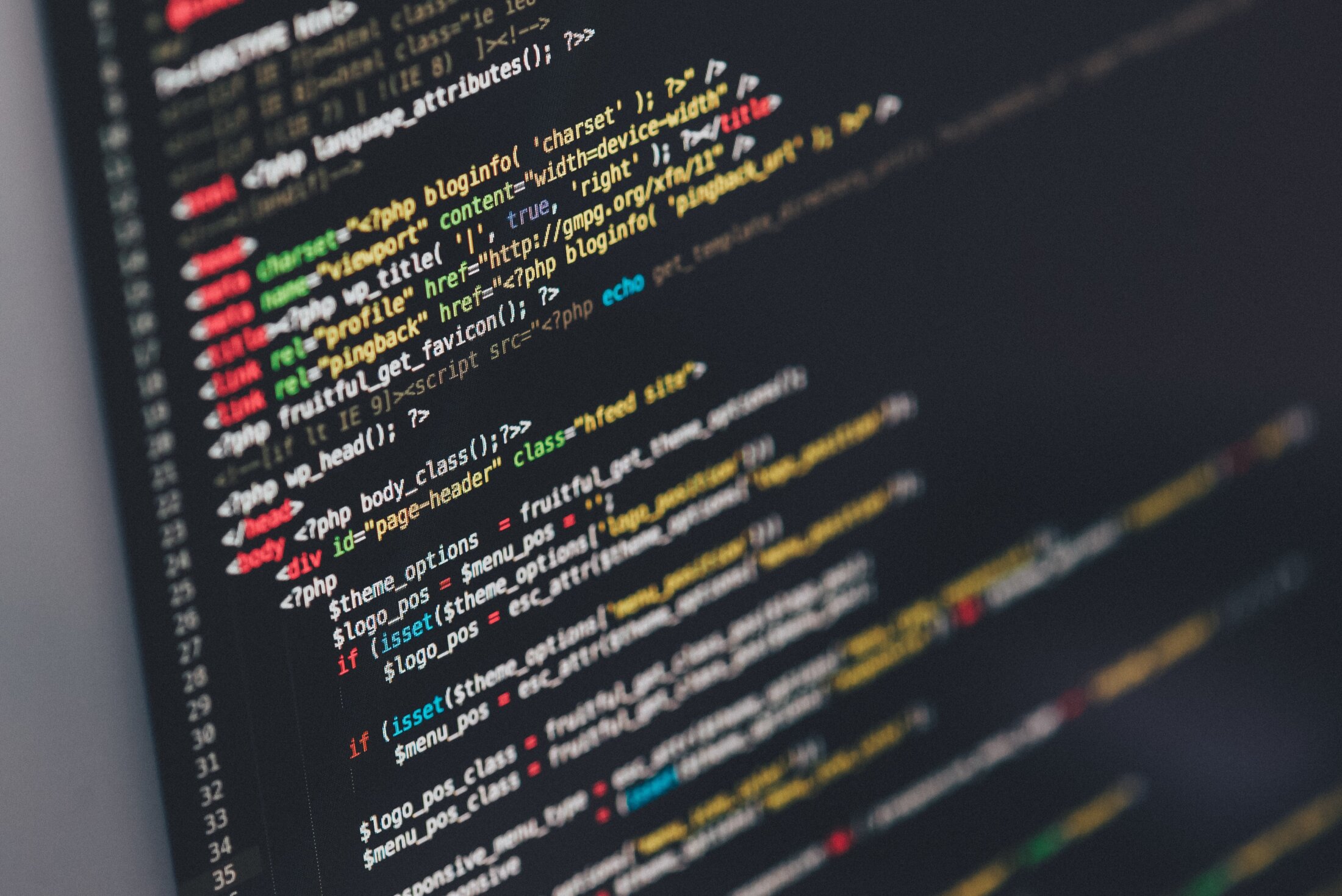 A computer screen showing a close-up of computer code