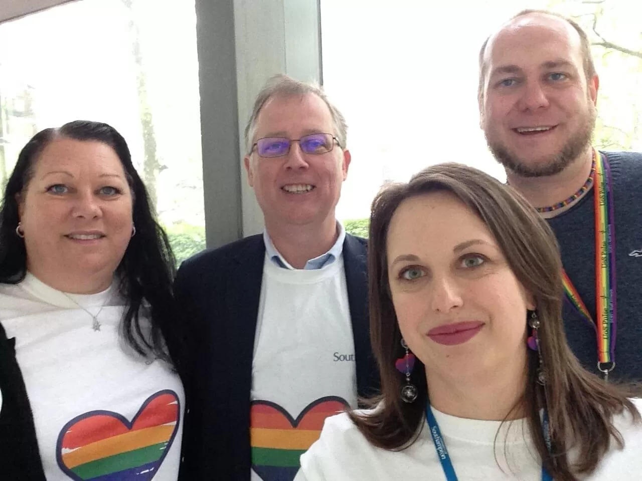 Members of ECS during an event for International Day Against Homophobia, Biphobia and Transphobia